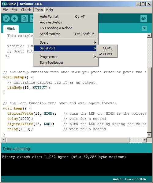 Arduino IDE COM Portu Seçimi